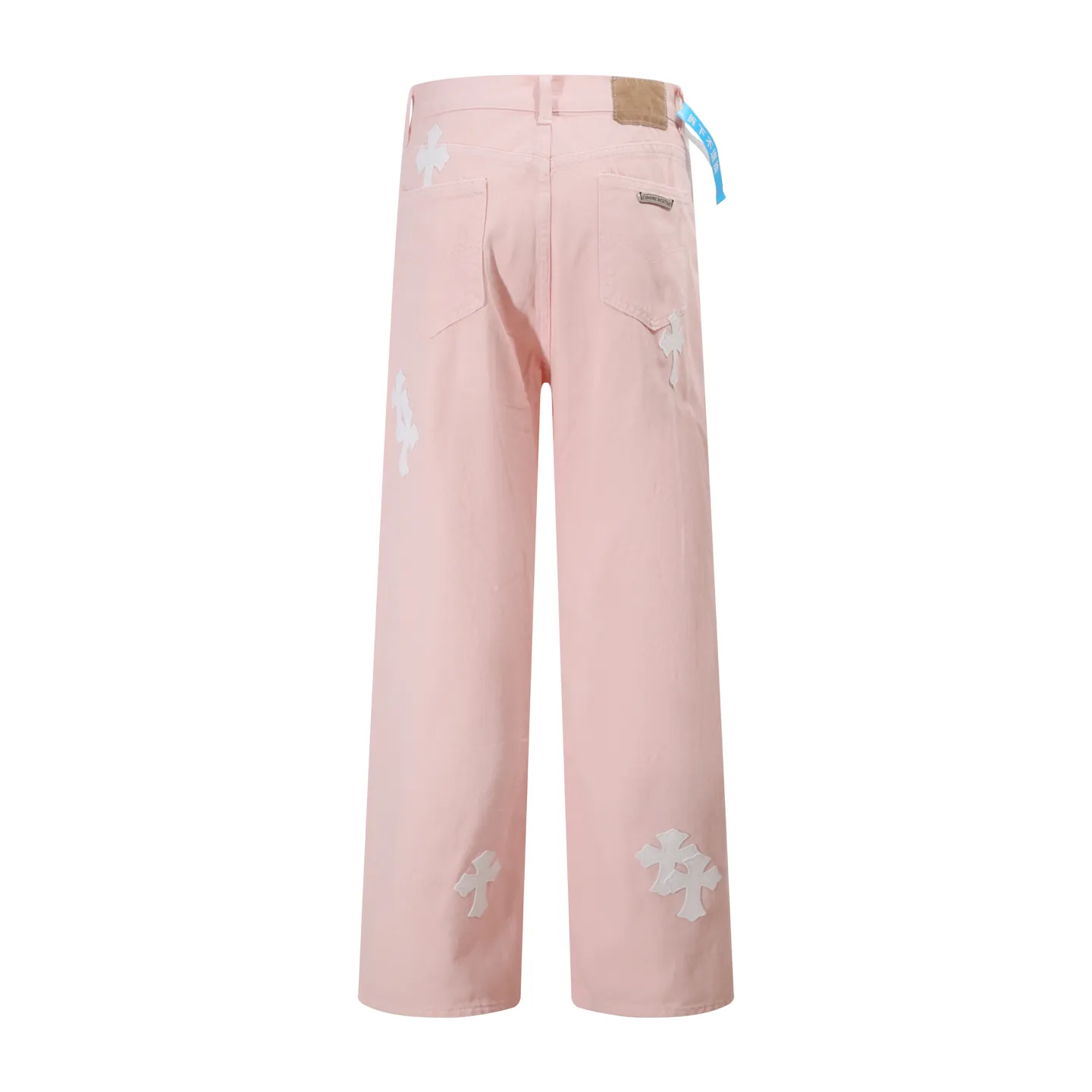P280 style number: H883 Chrome hearts CH co-branded Drak Miami light pink jeans exude uninhibited personality and unique charm. Every wear and tear is carefully designed to present a unique artistic feel. Made of imported denim fabric, which has undergone heavy industrial washing and destruction treatment, the trousers show a super cool effect on the upper body, allowing you to dominate the fashion stage.  This is more than just a pair of jeans, it is an expression of attitude. With its unique design concept and ultimate pursuit of details, Croxin breaks traditional boundaries and defines the jeans trend in the new era. The trousers are made of double-layer woven fabric with customized hardware. Italian-made special cowhide is printed and cut. Custom-made sheepskin three-layer thick-line leather. The whole body is spliced ​​in heavy water washing. Craftsmen hand-splash ink. You can see the details. Three-dimensional cutting version. Loose and comfortable, not flattering. Makes taller and slimmer. Factory Seiko. Original quality control. Same style for men and women. Can be matched with couples. Versatile recommendation. Must-have jeans for all seasons. Color: light pink. Size: 28-30-32-34.